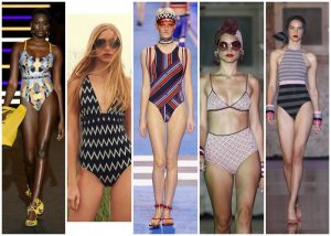 figuras geometrica moda en trajes de baño verano 2019