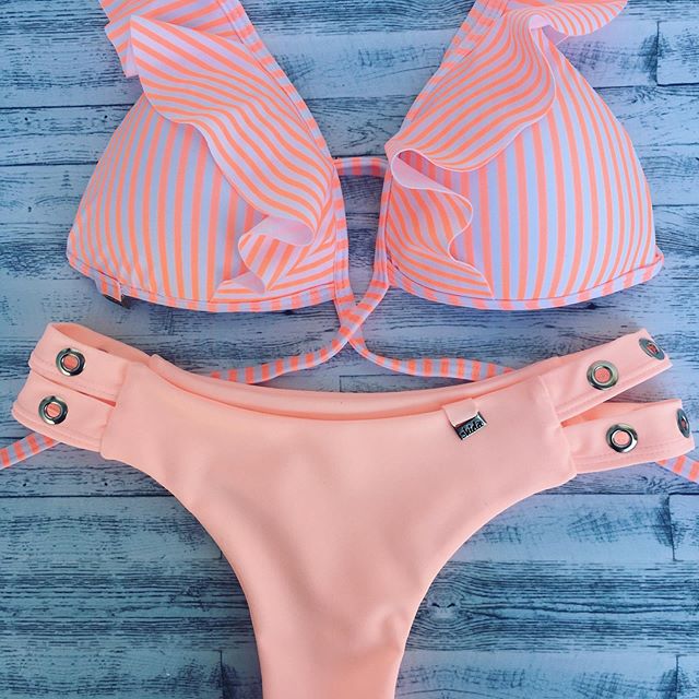 bikini rayas neon verano 2020 Shida