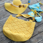 bolso crochet amarillo para playa