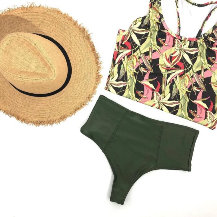 bikini estampado floral verde militar verano 2021 Anna Bikinis
