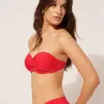 Bikini roja strapless Mallas juveniles verano 2025