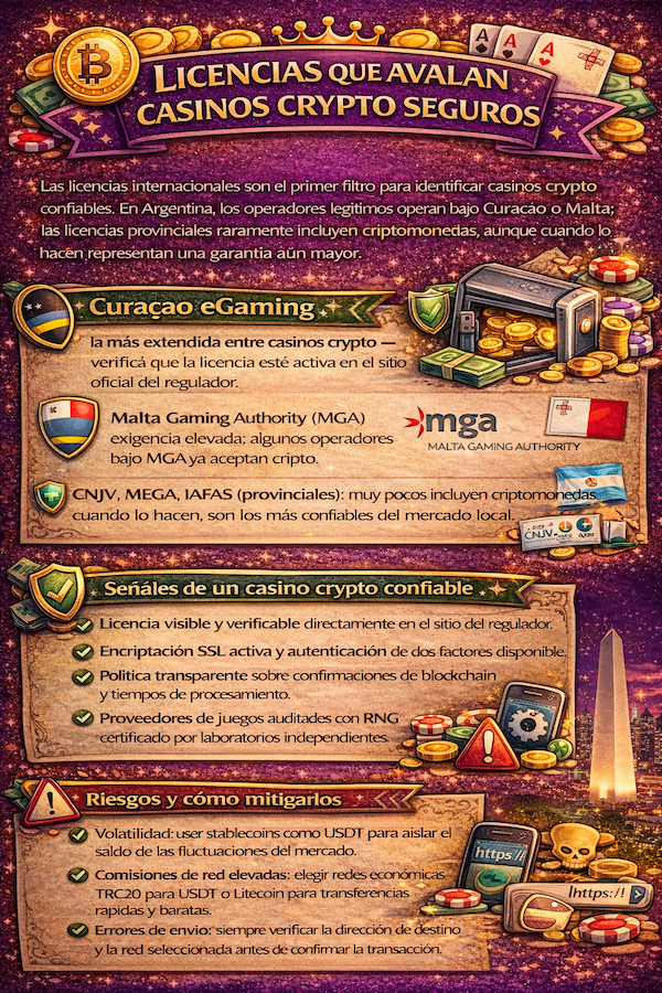 Licencias que avalan casinos crypto seguros